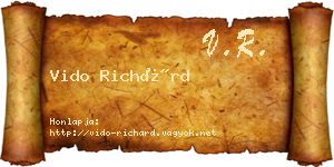 Vido Richárd névjegykártya